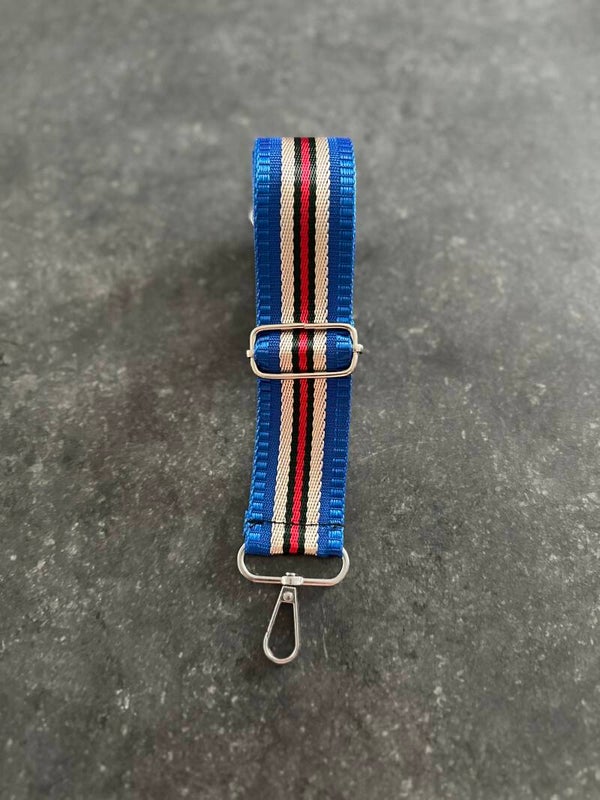Bag strap / Tassenriem rood wit blauw streep