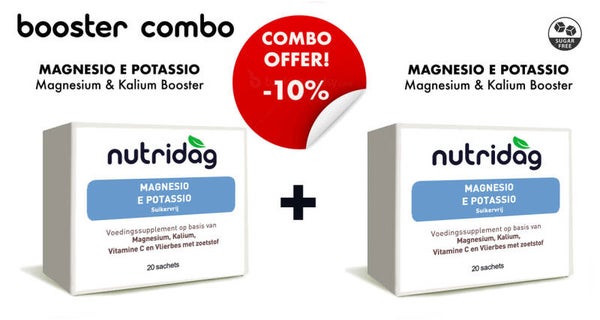 COMBO MAGNESIO E POTASSIO suikervrij  - 2x Magnesium en kalium voor vermoeidheid & spiercontractie