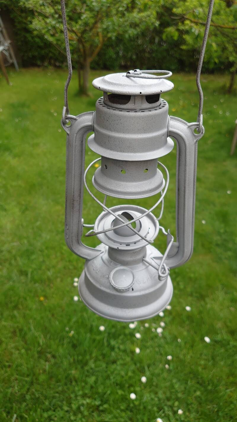 Petroleumlampe blank gestrahlt 