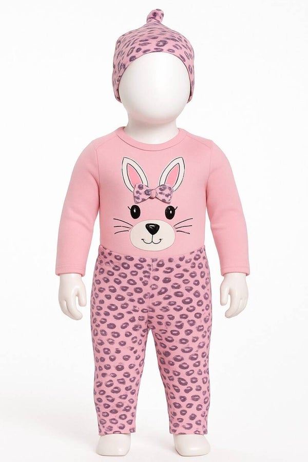 Neugeborenen-Geschenkset Mädchen Outfit, 3-teiliges Set, Body, Hose, Mütze, 100 % Baumwolle