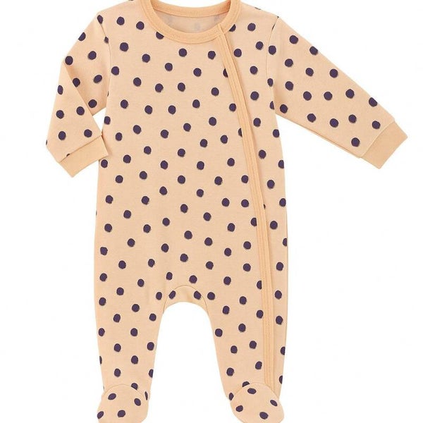 Strampler Baby Strampler mit Fuß, Orange, Jungen/Mädchen, 100 % Baumwolle