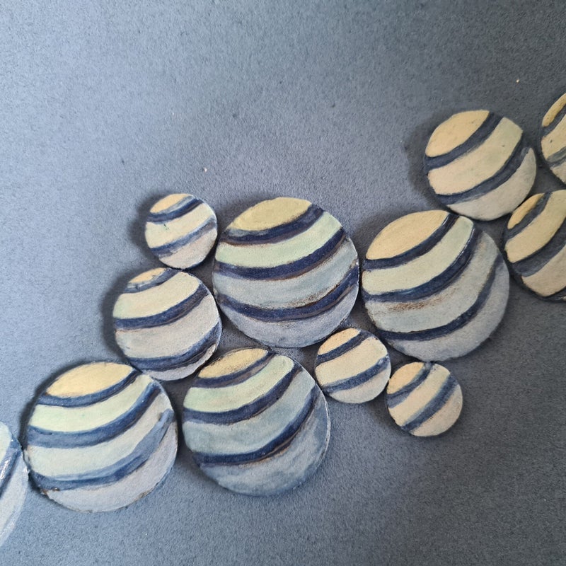 keramiek schaal cirkels blauw