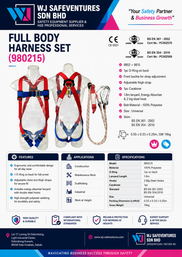 Full Body Safety Harness Double SIRIM/DOSH