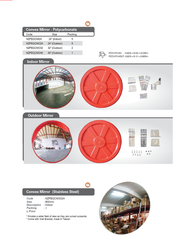 Convex Mirror - Polycarbonate / (Stainless Steel)