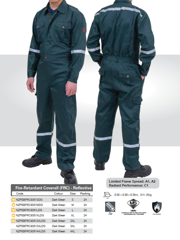 Fire-Retardant Coverall (FRC) - Reflective (SIRIM/DOSH)