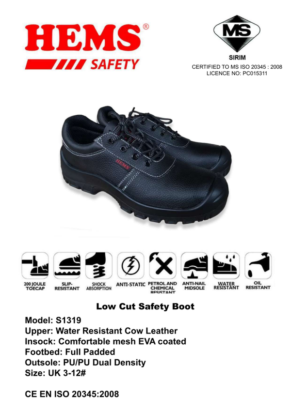 HEMS Low Cut Safety Shoes (SIRIM/DOSH)