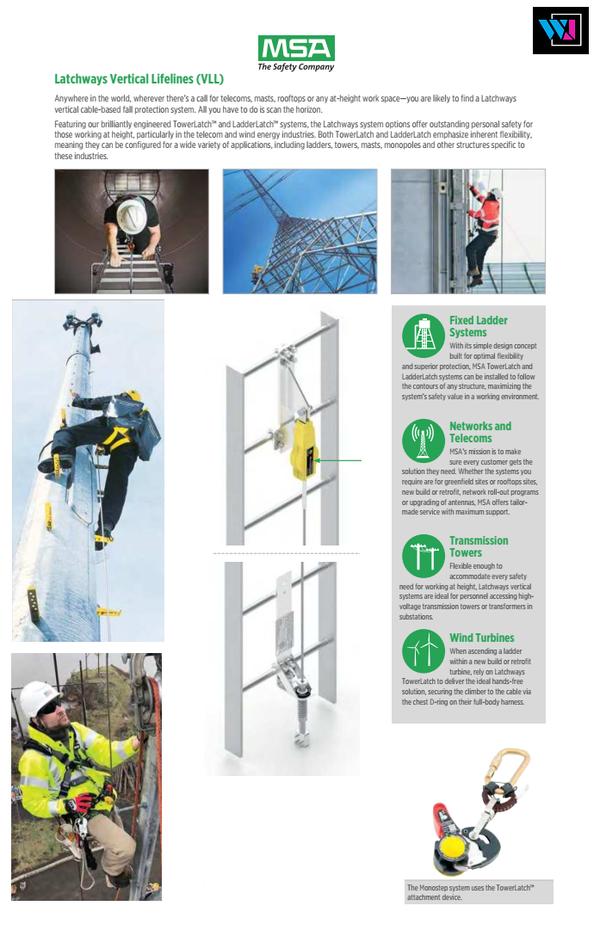 MSA Latchways Vertical Lifelines (VLL)