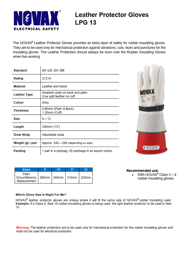 NOVAX - Leather Protector Gloves LPG 13
