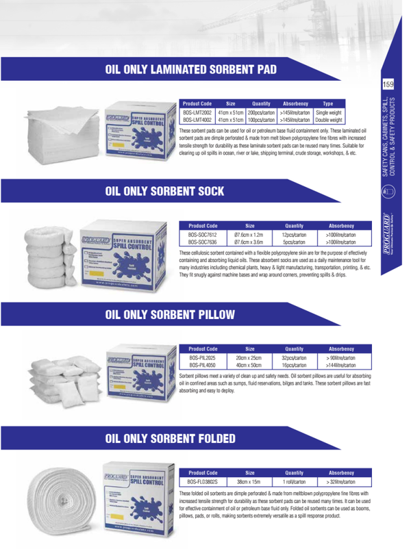 OIL ONLY LAMINATED SORBENT PAD