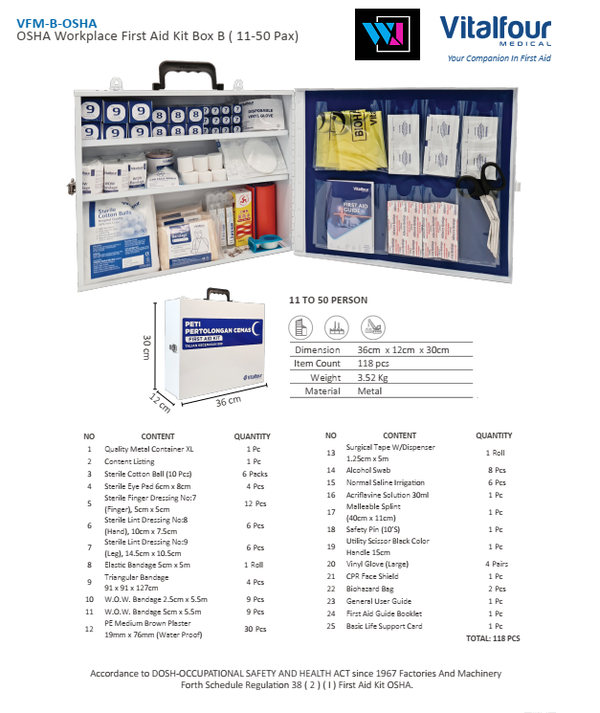 FIRST AID - OSHA -B (11-50 Pax)