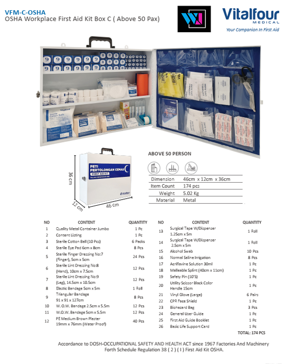FIRST AID - OSHA -C (50 Above)
