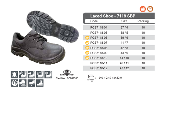 PICASAF Laced Shoe - 7118 SBP (SIRIM/DOSH)