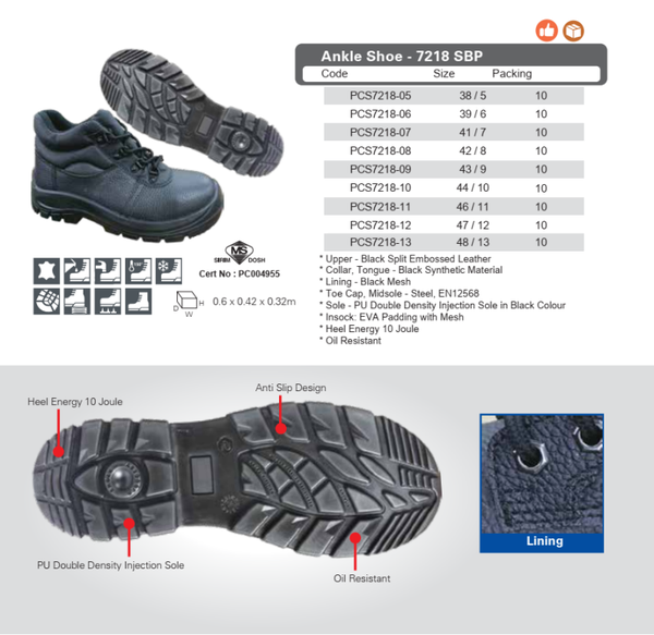 Picasaf Ankle Shoe - 7218 SBP (SIRIM/DOSH)