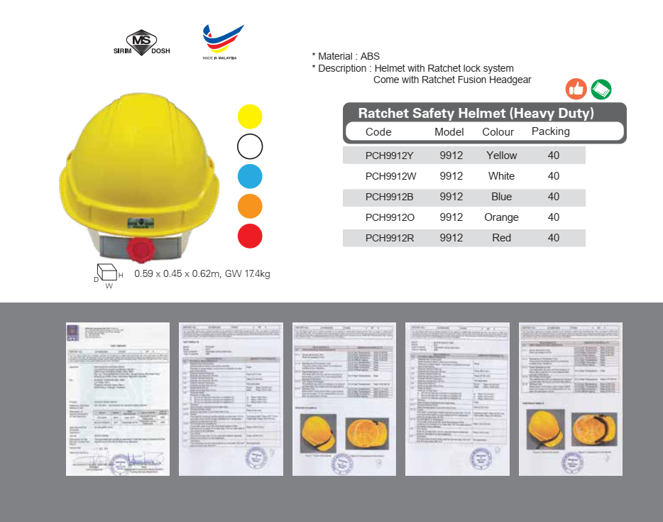 Ratchet Safety Helmet (Heavy Duty) (SIRIM/DOSH)