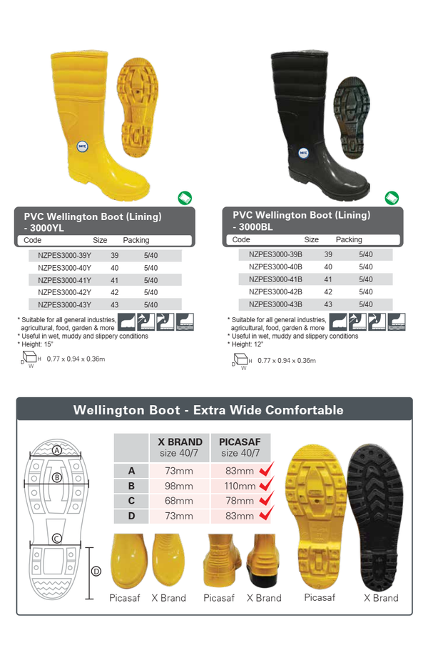 PVC Wellington Boot 3000YL & 3000BL