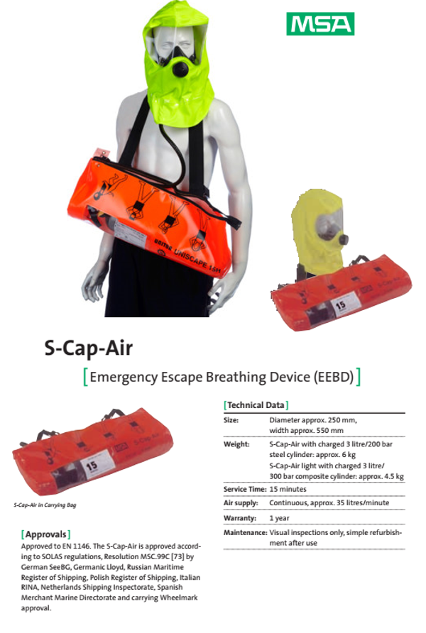 S-CAP-AIR-  Emergency Escape Breathing Device (EEBD)