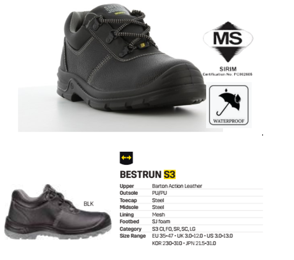 SAFETY JOGGER BESTRUN S3 (SIRIM/DOSH)
