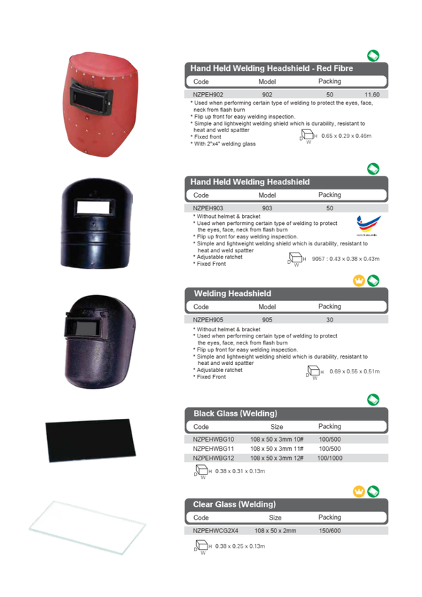 Hand Held Welding Headshield - Red Fibre/Hand Held Welding Headshield/Welding Headshield/Black Glass (Welding)/
