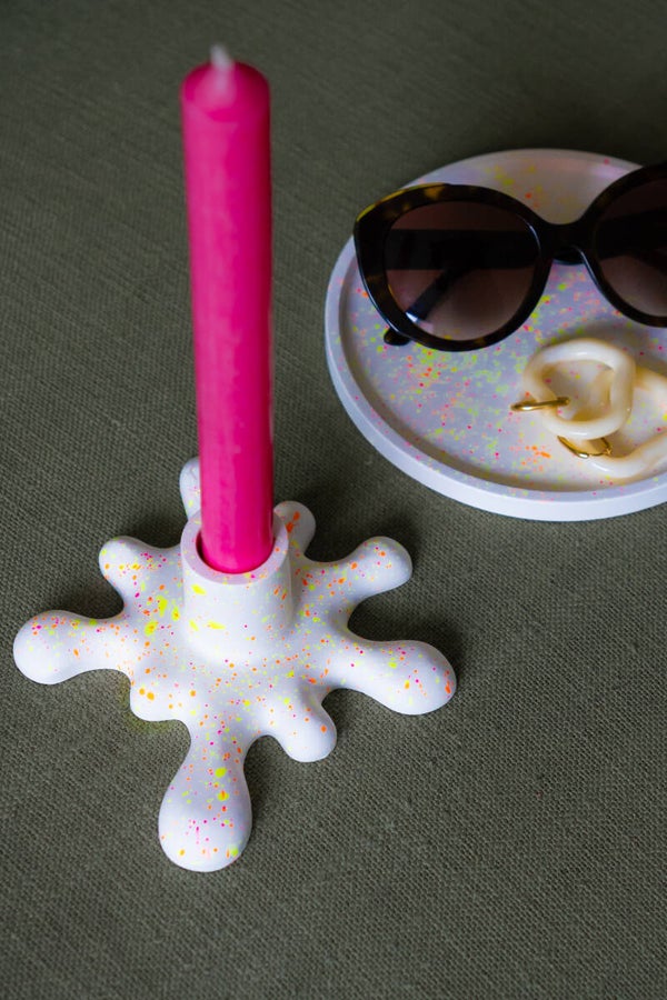 Drip candle holder - confetti