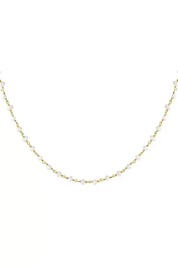 Ketting Chain of Pearls Goud Gold Plated