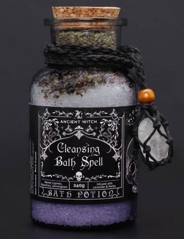 Cleansing Bath Potion & Quartz Crystal Amulet
