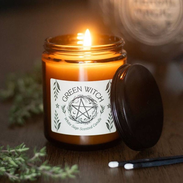 Green Witch & White Sage Candle