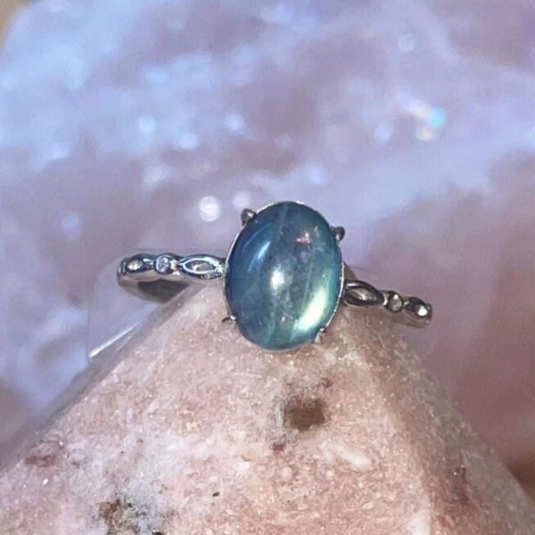 Mint Blue Labradorite Ring