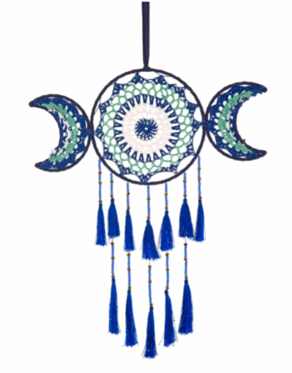 Blue Triple Moon Dreamcatcher
