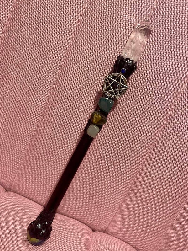 XL Clear Quartz & Lapis Lazuli Wand