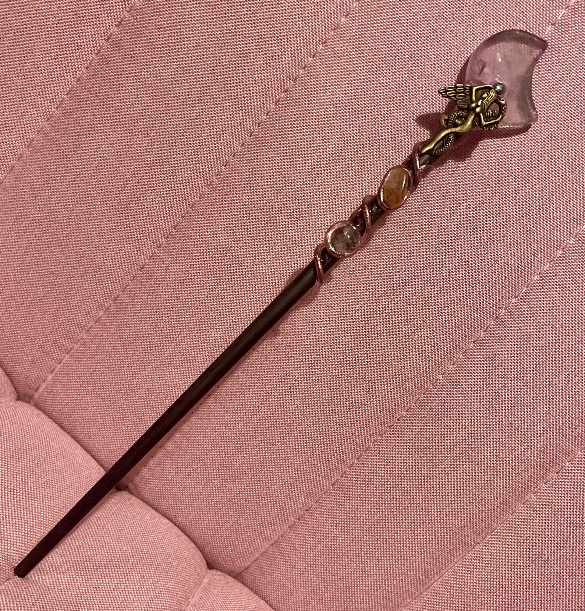 Rainbow Fluorite Moon Wand