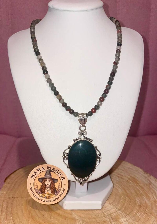 Bloodstone Pendant & Choker Set