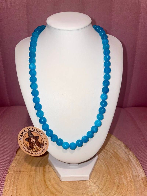 Light Blue Apatite Crystal Bead Necklace