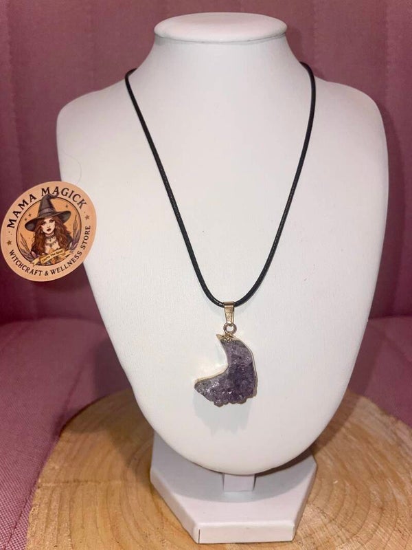 Amethyst druzy pendant Necklace