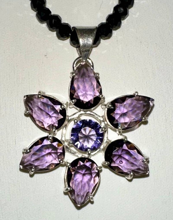 Amethyst Flower Pendant