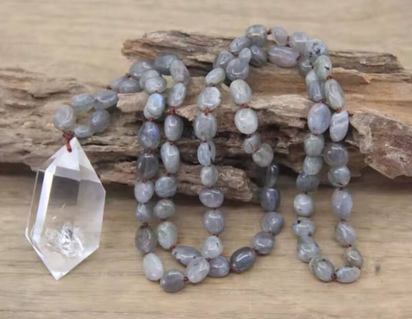 Labradorite & Quartz Crystal DT Necklace