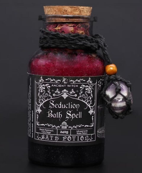 Seduction Bath Potion & Amethyst Crystal Amulet
