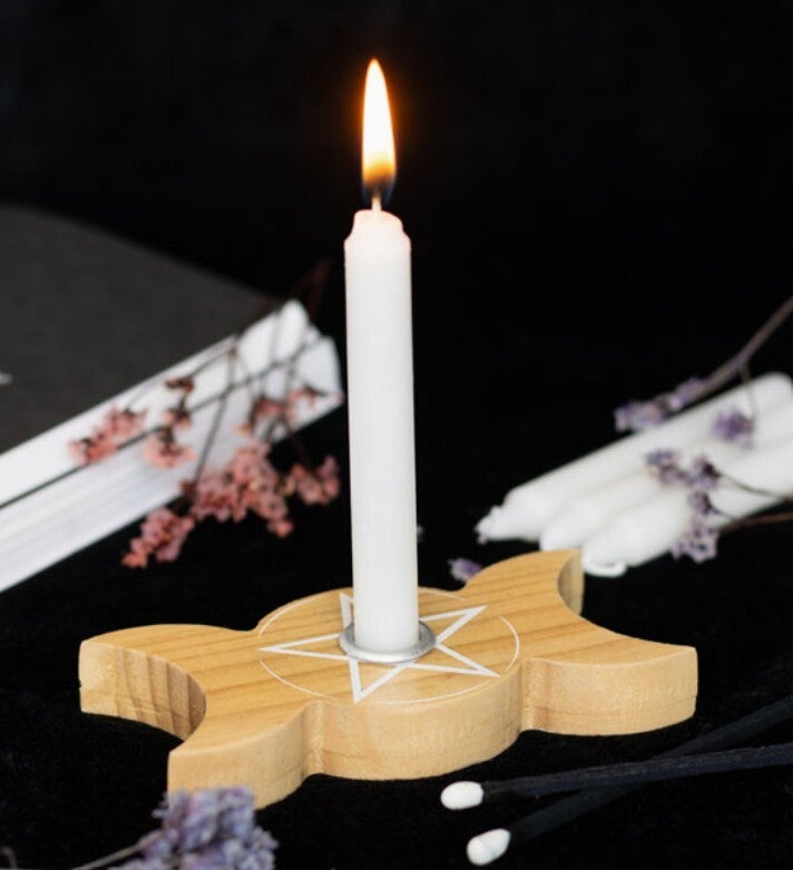 Triple Moon Goddess Candle Holder
