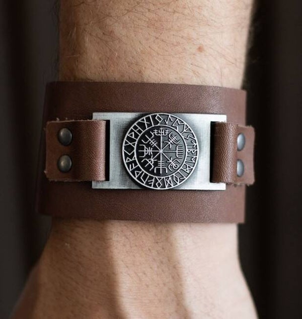 Viking Leather Cuff Bracelet