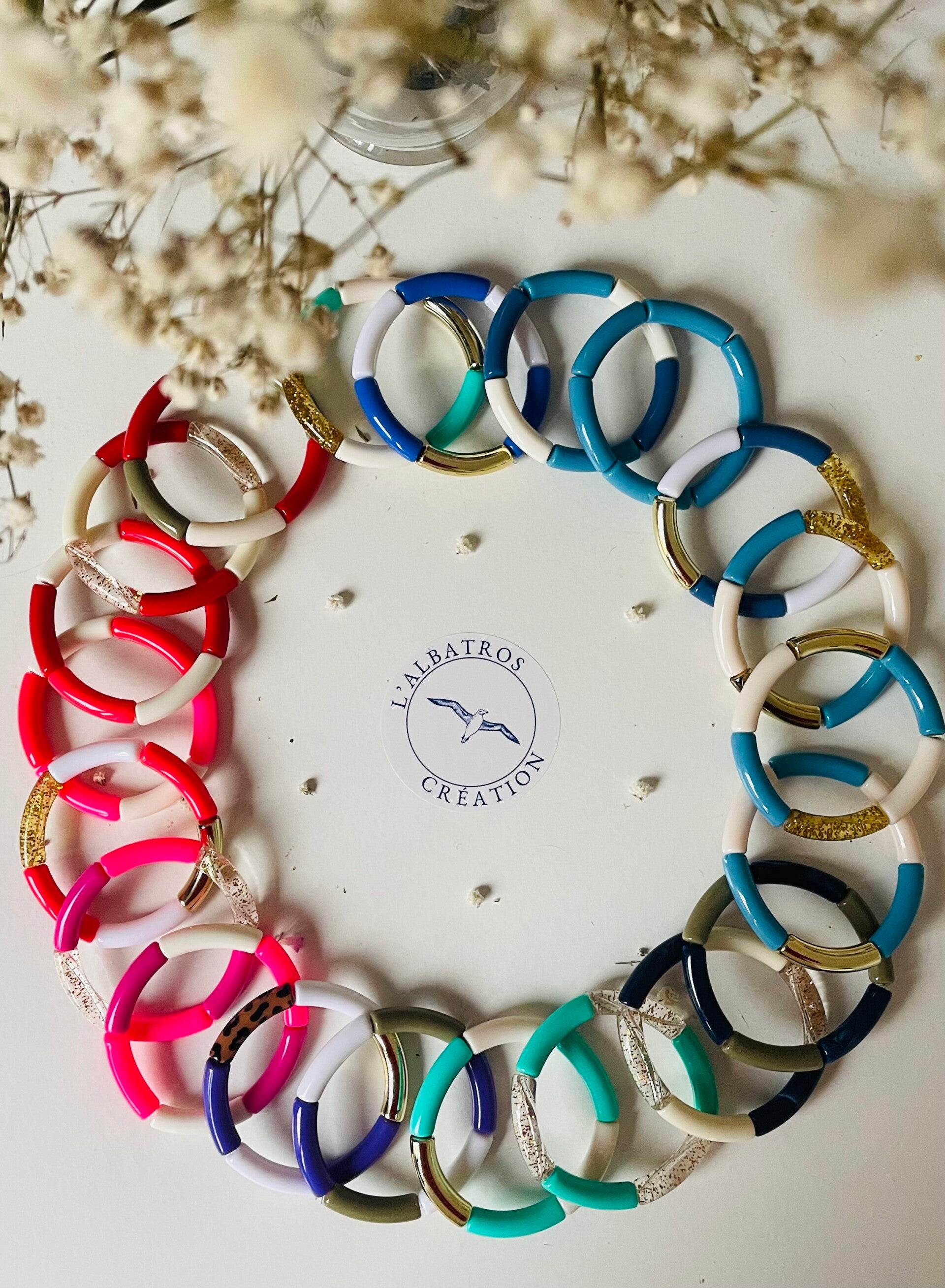 Bracelet perles tubes