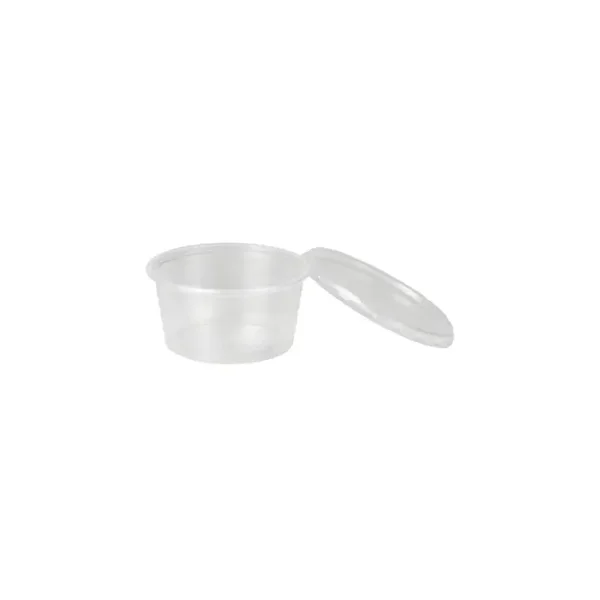 Soßenbecher, 80ml, transparent, 10x50stück mit Deckel