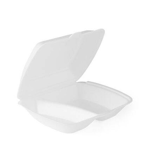 200 Stück Warmhalte- Menüboxen XPS IP4 2-geteilt, 245x210x72mm, laminiert, weiß