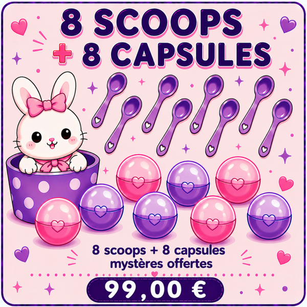 8 scoops + 8 capsules mystères offertes