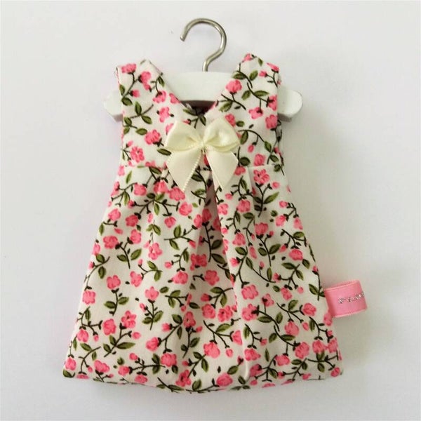 Doopsuikerkleedje/ecru-roze bloempjes