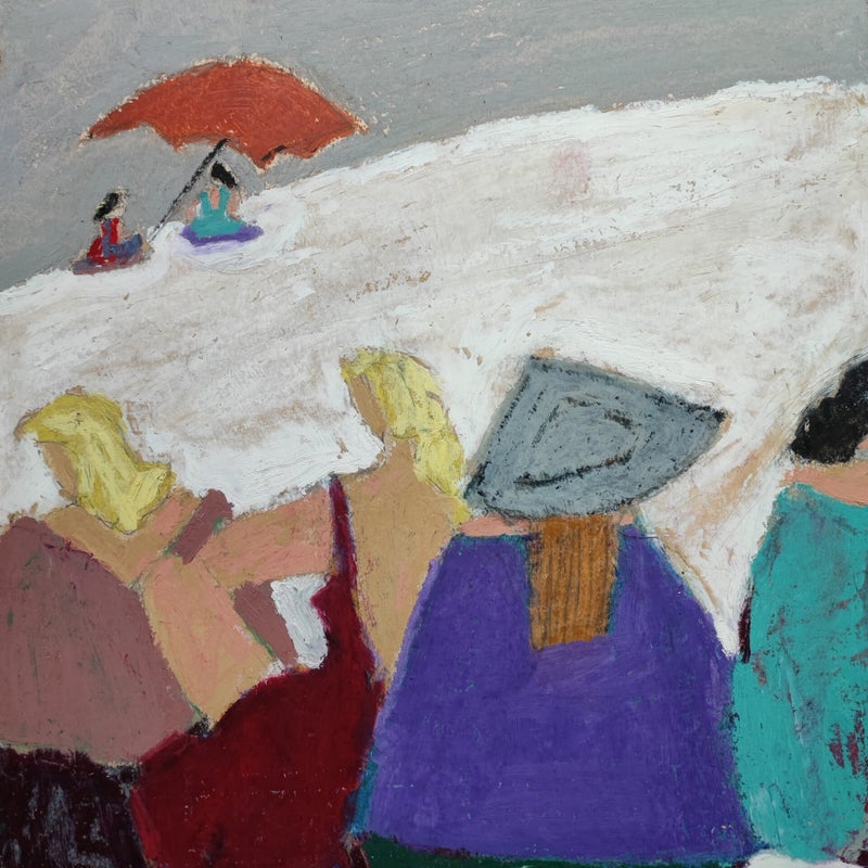 "Les dames de la côte"  Pastel à l'huile sur papier  20x20 cm