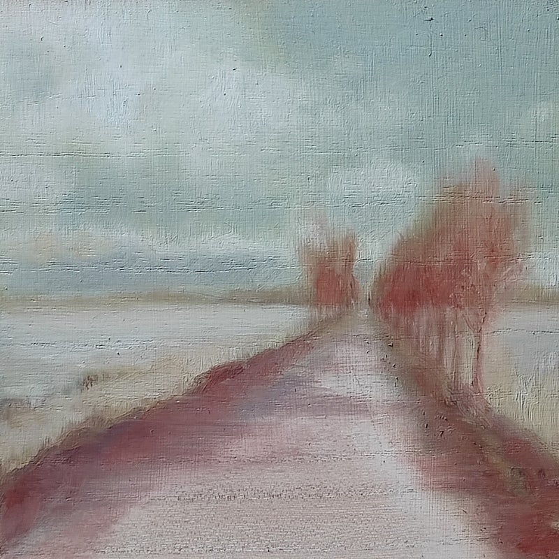 Route du marais Huile sur carré de bois 15X15 cm