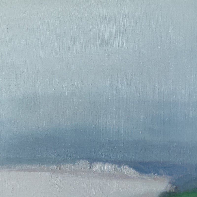 St-valéry Huile sur carré de bois 20X20 cm