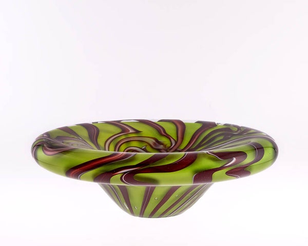 Groene-roodbruine ( 21 cm ) schaal van Frederik Rombach