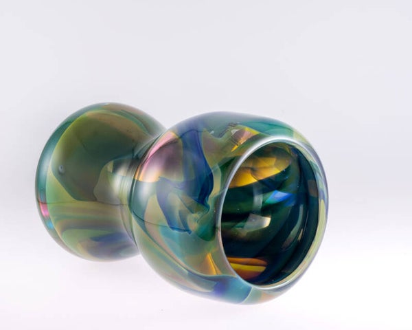 Vaasje met insnoering in diverse kleuren groen