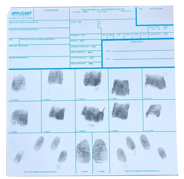 Fingerprinting - FD-258 Extra Copies