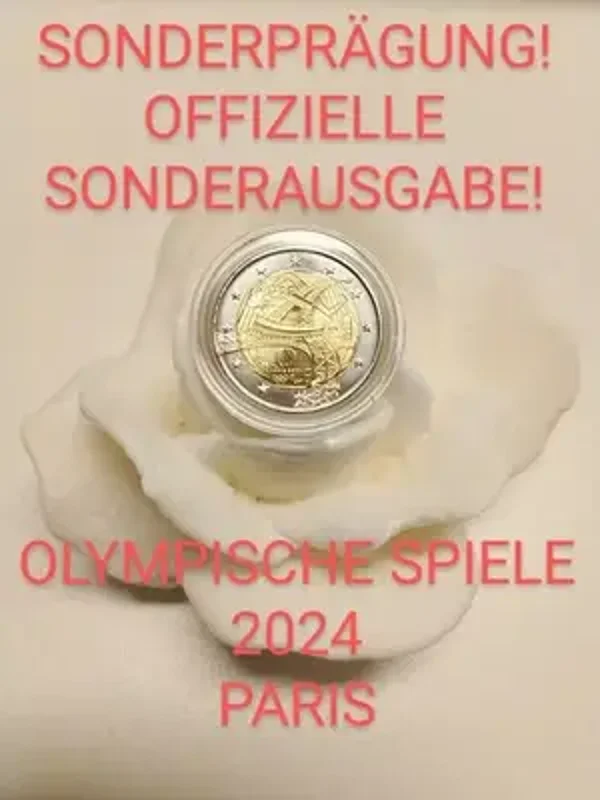 🔴 Mit HTWS-Zertifikat: 2 Euro Sonderprägung - Paris - Olympische Spiele 2024